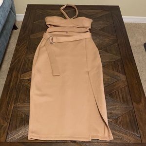 ASOS Women’s Halter Tan Cutout Dress NWT!